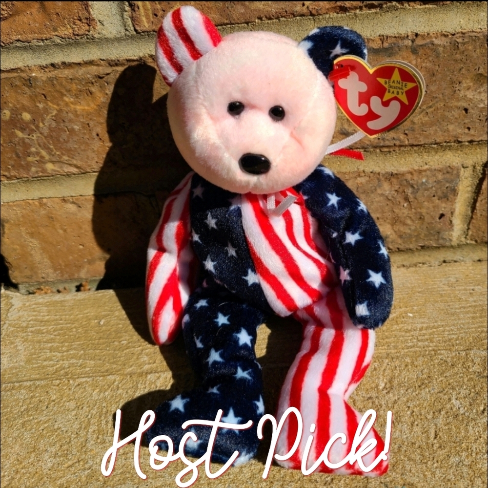 ❤🤍💙Vintage Beanie Baby Spangle the bear